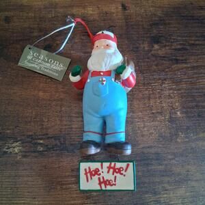 Seasons Of Cannon Falls Overall Santa Christmas Holiday Ornament